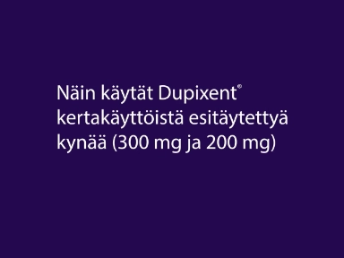 Dupixent pistosohjevideo esitäytetty kynä