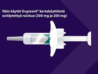 Dupixent pistosohjevideo esitäytetty ruisku